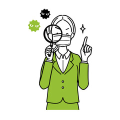 Illustration of a woman who checks