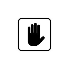 Stop vector icon. Hand symbol. Hand icon