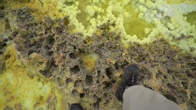 Ethiopia Danakil Depression dallol sulfur hot acidic spring
