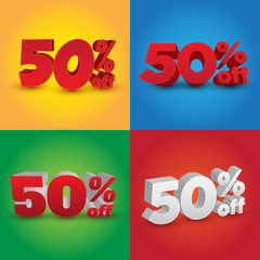 Set of 3D 50% Off - 4 Various Design