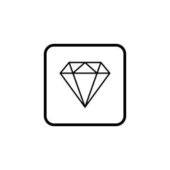 Diamond icon. Diamond line icon. Gemstone symbol