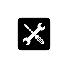 Repair icon. Wrench and screwdriver icon. Settings icon isolated