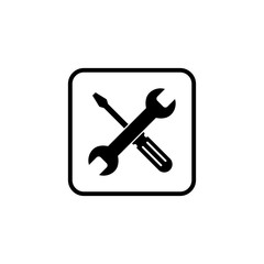 Repair icon. Wrench and screwdriver icon. Settings icon isolated
