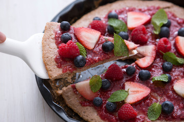 Organic Mixed Berries topping on whole grain pancake
