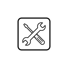 Repair icon. Wrench and screwdriver icon. Settings icon isolated