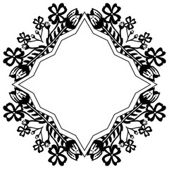 Set ornament floral frame, isolated on a white backdrop, decoration of invitation card. Vector