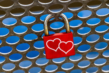 Two hearts on a love lock