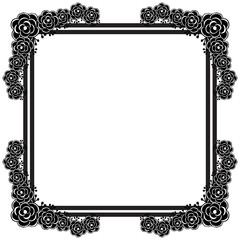 Shape of card, ornate and pattern floral frame, unique flower and leaf. Vector