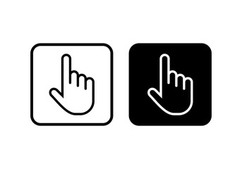 Hand cursor icon click. Hand click icon. Finger pointer isolated vector