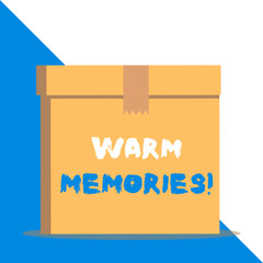 Text sign showing Warm Memories. Business photo showcasing Something that you remember with pleasure Sweet reminiscences