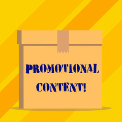 Writing note showing Promotional Content. Business concept for persuade target audiences of the merits of a product