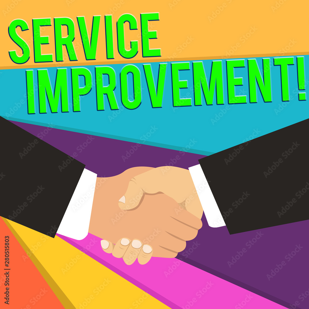 Poster handwriting text service improvement. conceptual photo continuous actions that lead to better servic