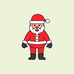santa claus Christmas editable outline illustration in flat design.