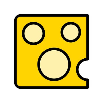 baking editable outline icon  of cheese slice in filled design.