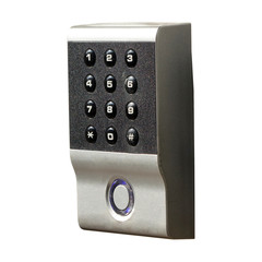 Door access control keypad with key card reader isolated on background