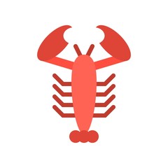 meat seafood lobster healthy food in flat design icon.