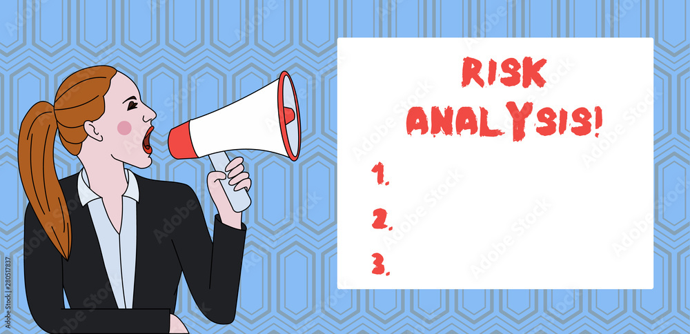 Poster handwriting text writing risk analysis. conceptual photo review of the risks associated with a parti