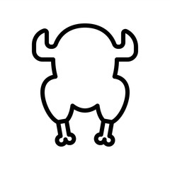 meat whole chicken food in editable outline icon.
