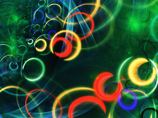 green abstract fractal background 3d rendering illustration