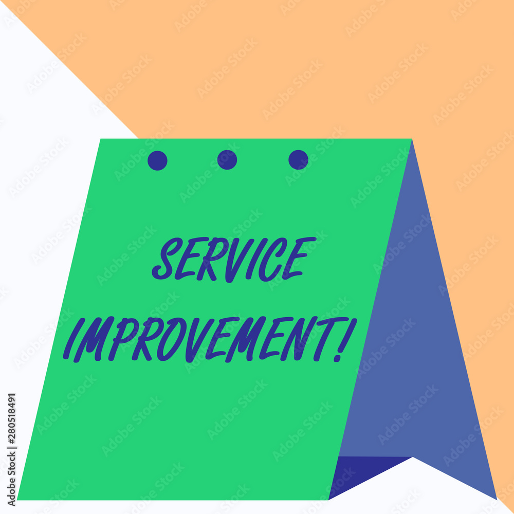 Poster writing note showing service improvement. business concept for continuous actions that lead to bette