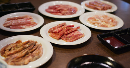 Japanese meat barbecue inside the restaurant