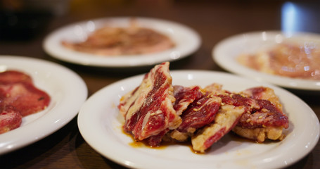 Japanese meat barbecue inside the restaurant
