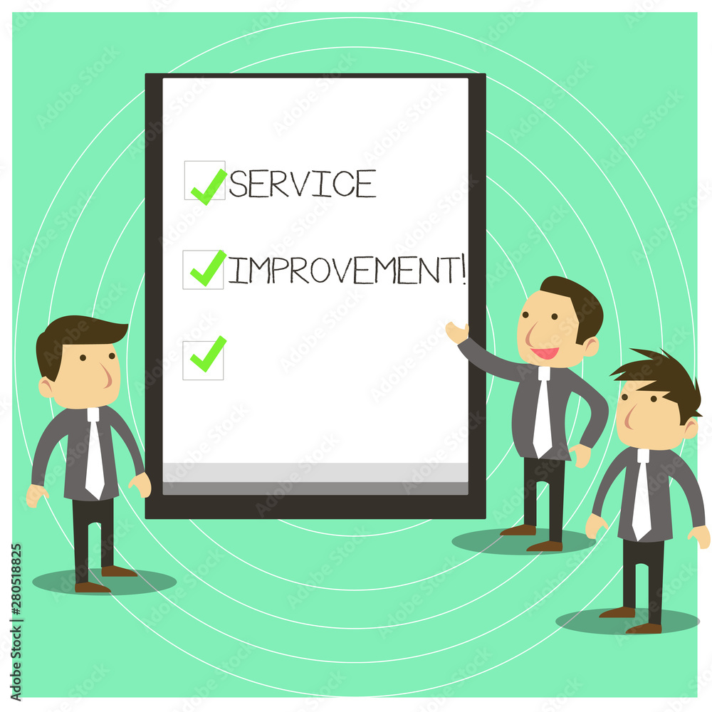 Poster conceptual hand writing showing service improvement. concept meaning continuous actions that lead to