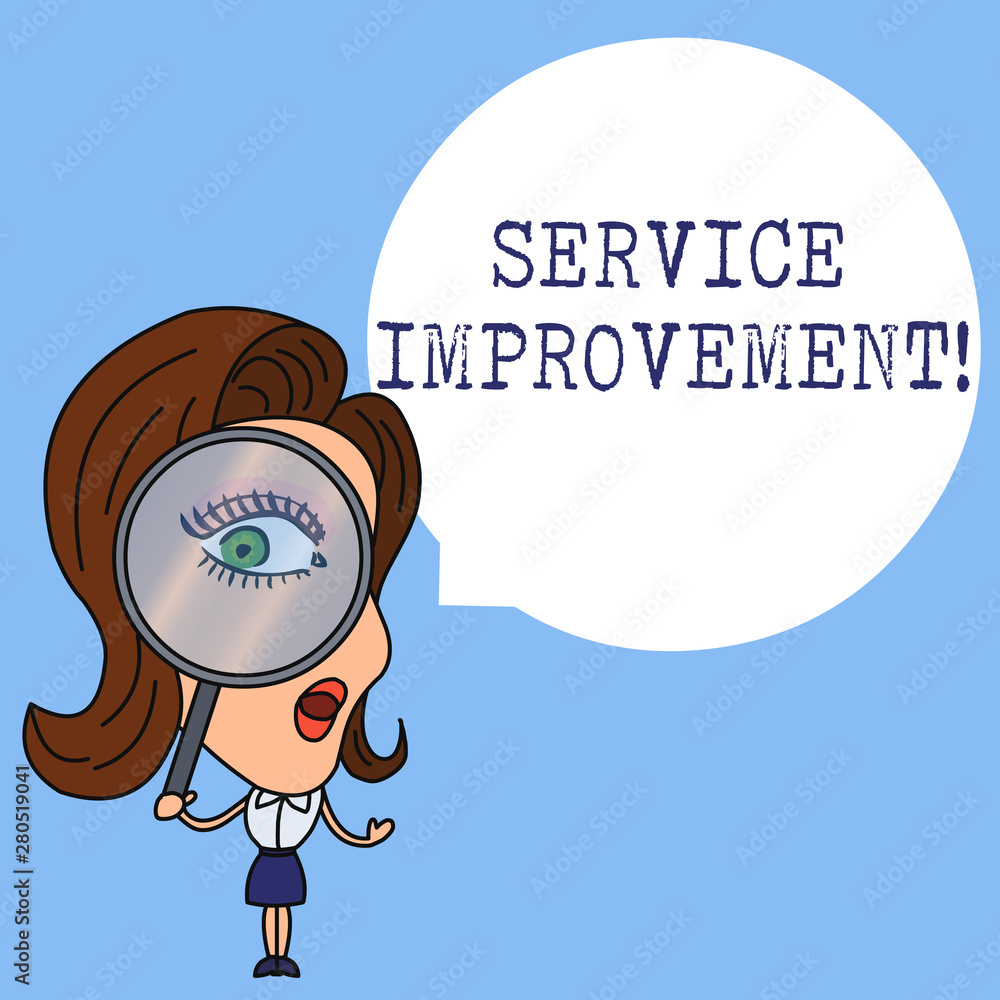 Poster writing note showing service improvement. business concept for continuous actions that lead to bette