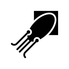 seafood healthy squid or cuttlefish in solid design icon