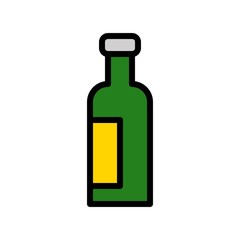 liquor bottle, beverage set, filled icon editable outline