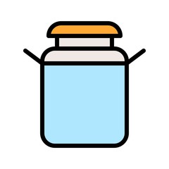 Water or milk container. Filled design editable outline icon
