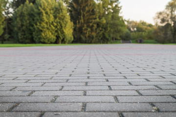 Concrete paver block floor pattern for background