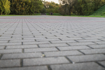 Concrete paver block floor pattern for background