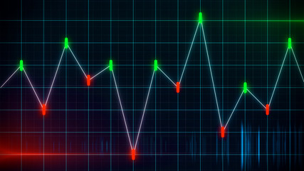 Business graph chart of stock market investment trading profit and loss. Financial chart with up trend line graph stock future trading