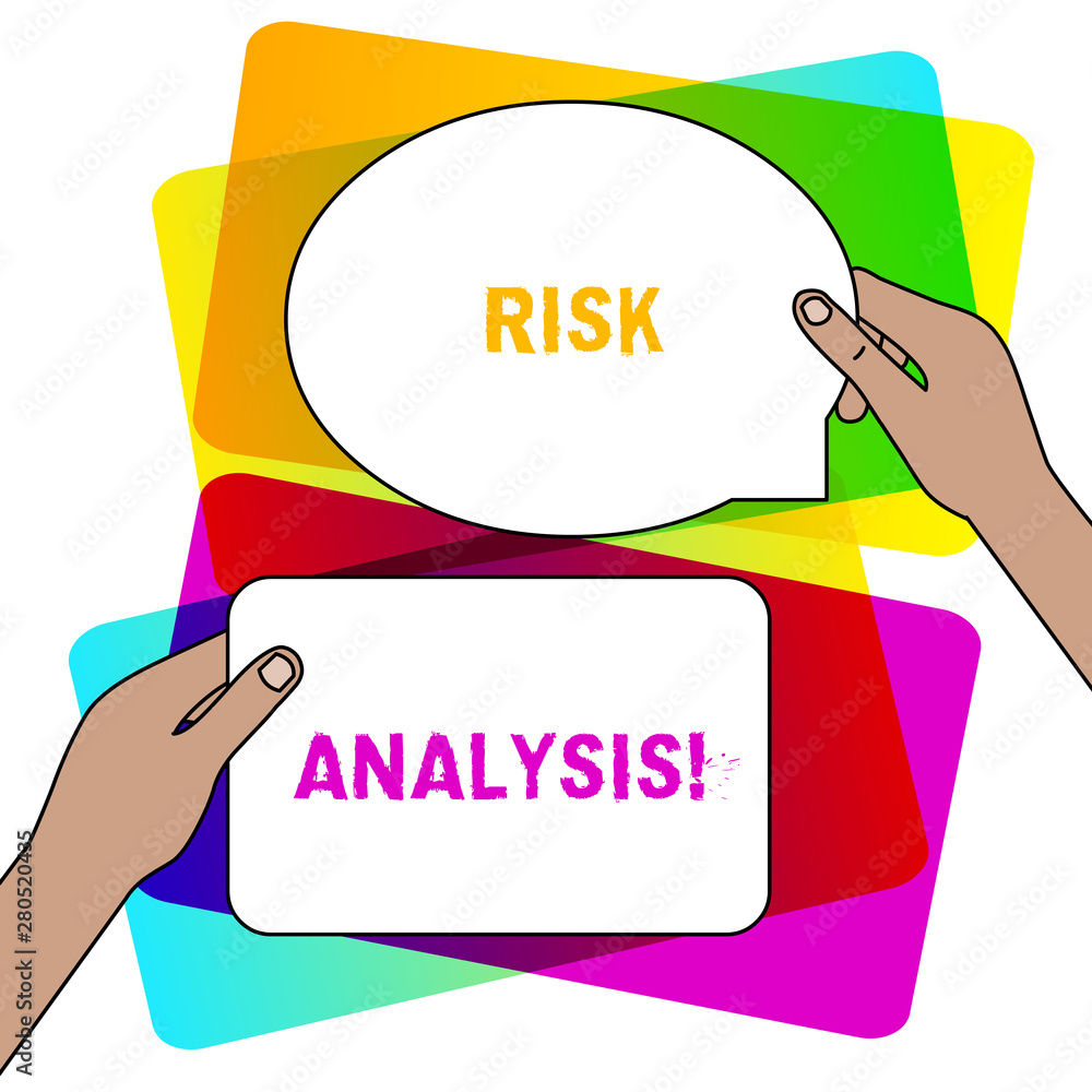 Poster handwriting text writing risk analysis. conceptual photo review of the risks associated with a parti