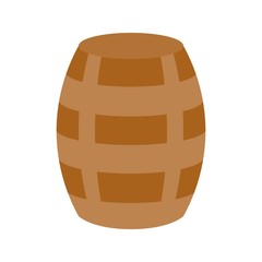 wooden storage container processed food flat design icon.