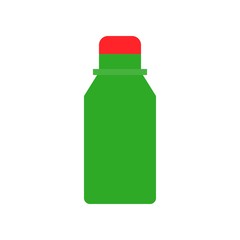 glass water bottle processed food flat design icon.