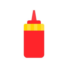 sauce liquid bottle processed food flat design icon.