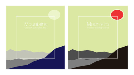 Vector with polygonal landscape illustration, Abstract landscape, minimal style.
