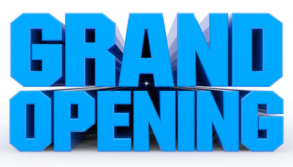 3D GRAND OPENING word on white background illustration 3D rendering