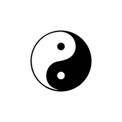 Vector yin and yang sign, symbol related to chinese philosophy and culture, concept of balance and dualism.