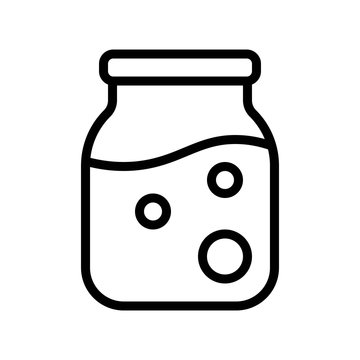 recommend clip art: jam storage container processed food editable outline icon.