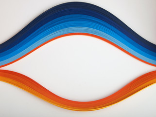 Abstract color wave curl rainbow strip paper background. Template for prints, posters, cards.
