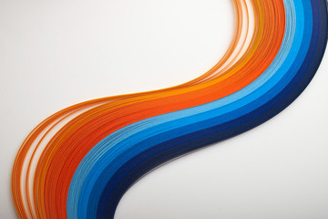 Abstract color wave curl rainbow strip paper background. Template for prints, posters, cards.