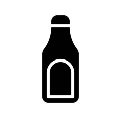 beverage or alcohol glass bottle processed food solid design icon.