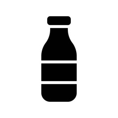 beverage or alcohol glass bottle processed food solid design icon.