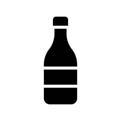 beverage or alcohol glass bottle processed food solid design icon.
