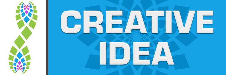 Creative Idea Blue Circular Green Element Horizontal 