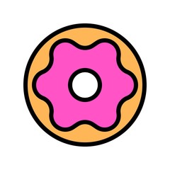  strawberry cookie dessert  editable stroke icon in filled design.