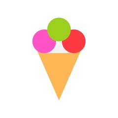 sweet  delicious frozen ice cream dessert food flat design icon.